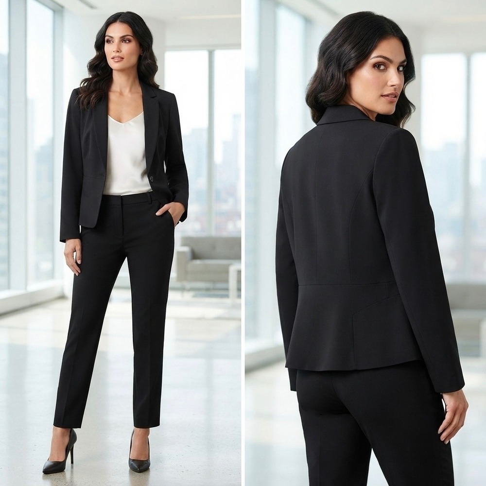 Worthington Womens Black One Button Blazer Tailored Office Jacket Size 12
